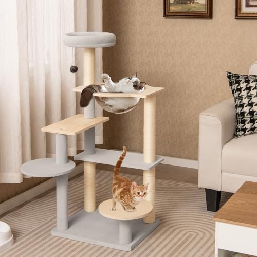 Tangkula Árbol para Gatos Moderno 44 pulgadas Multinivel miniatura 2