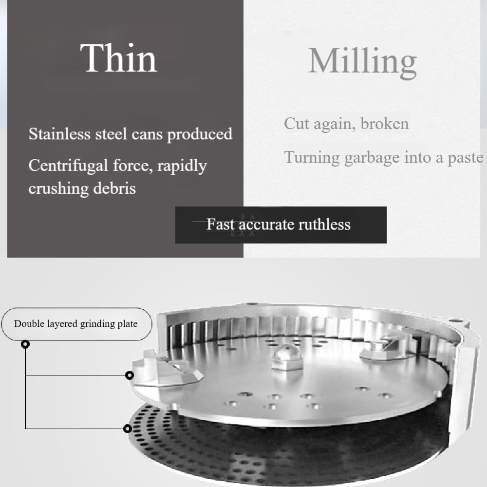 Disposición de residuos de Alimentos de alimentación Continua, triturador de Basura de Cocina de 860W con conexión para lavavajillas, reducción de Sonido de Acero Inoxidable