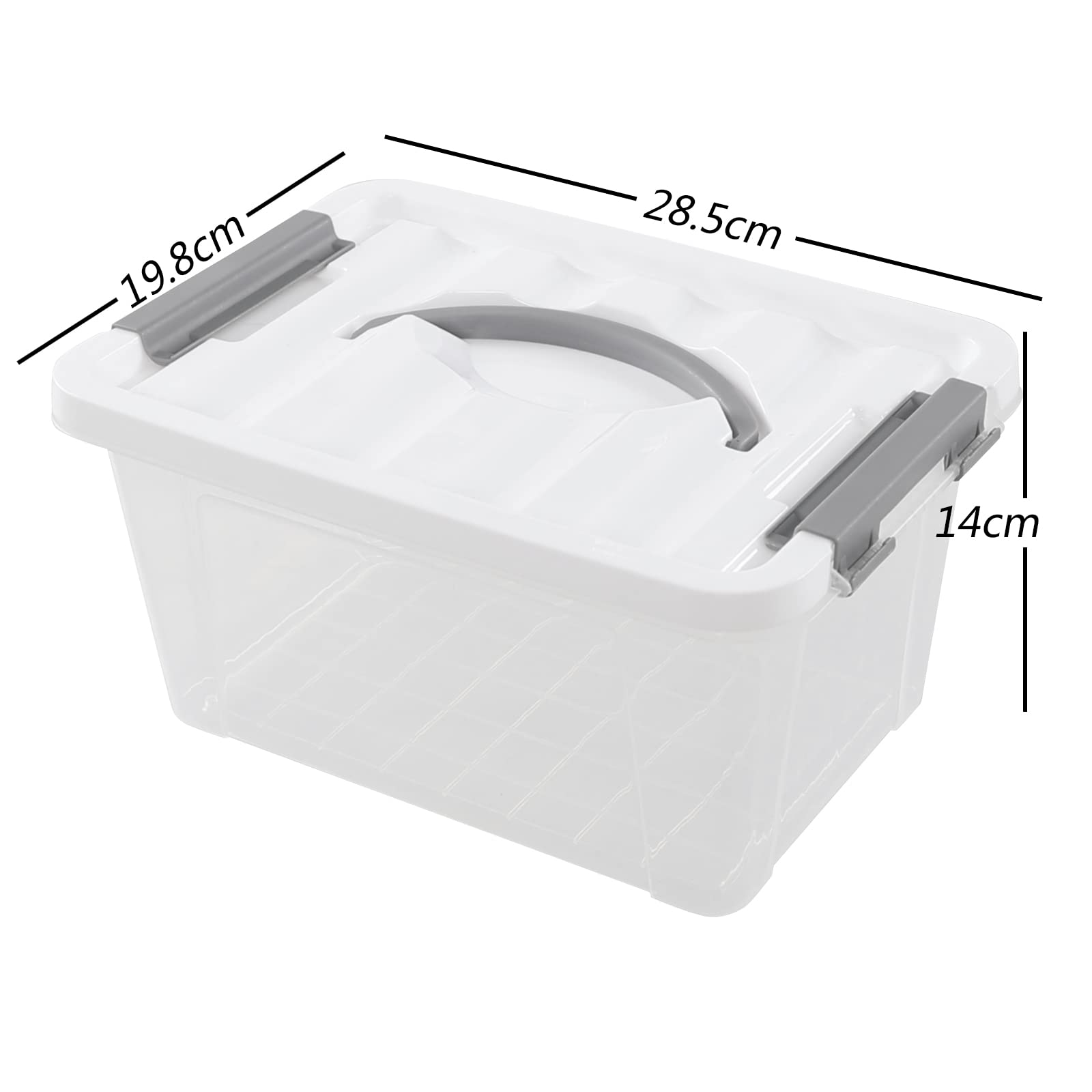 Transparent Kisten mit Deckel, 5.5 L Aufbewahrungsboxen mit Deckel Setz von 6