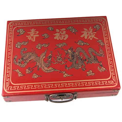 Set de Mahjong Chino,146 piezas con caja de cuero miniatura 1
