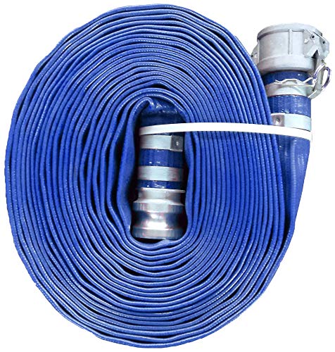 Flash Sale Buy 1 get 1 JGB Enterprises A008-0246-0100 Eagle Flo Blue PVC Discharge Hose, 1-1/2" x 100', Aluminum Type C and E Cam Locks, 80 psi Working Pressure, -4 Degree F to 150 Degree F