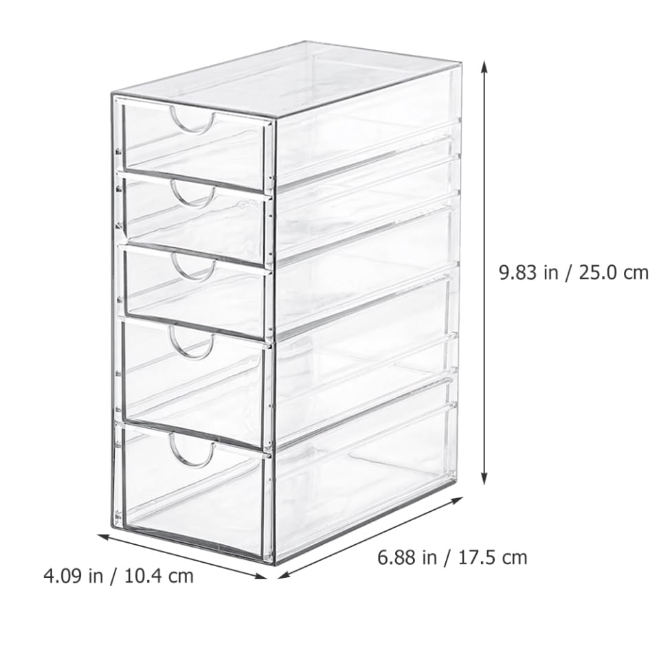 Caja de almacenamiento multifuncional de plástico de 5 capas para escritorio, práctica para suministros de oficina, papelería y uso doméstico, solución de mesa que ahorra espacio