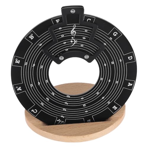 YARNOW 五圏ホイール付きギターアクセサリー 木製スタンドホルダー付きコードチャート ウクレレ対応 音楽理論学習用 ポータブル設計