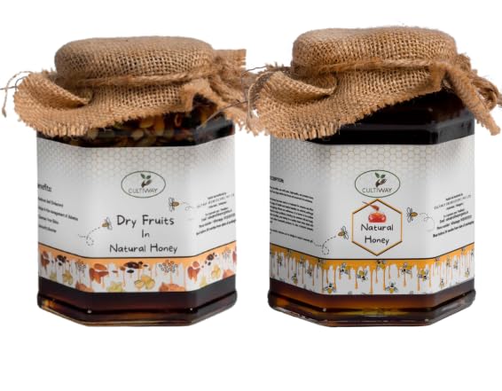 Organic Natural Honey And Dry Fruits & Mix Seeds & Wild Raw Honey with Dates | Pure, Fresh & Premium | Natural Best Immunity & Energy Booster | 250gm Each (250g X 2) | 500gram Combo Pack