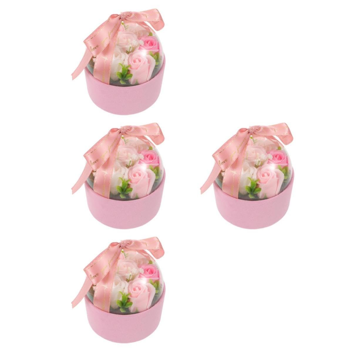 Toyvian 4 Pezzi Rose di Sapone in Scatola Rosa, Regalo Romantico per Donna | Profumo Delicato, Freschezza Duratura, Stile Elegante e Creativo, per Compleanni, San Valentino e Festa della Mamma