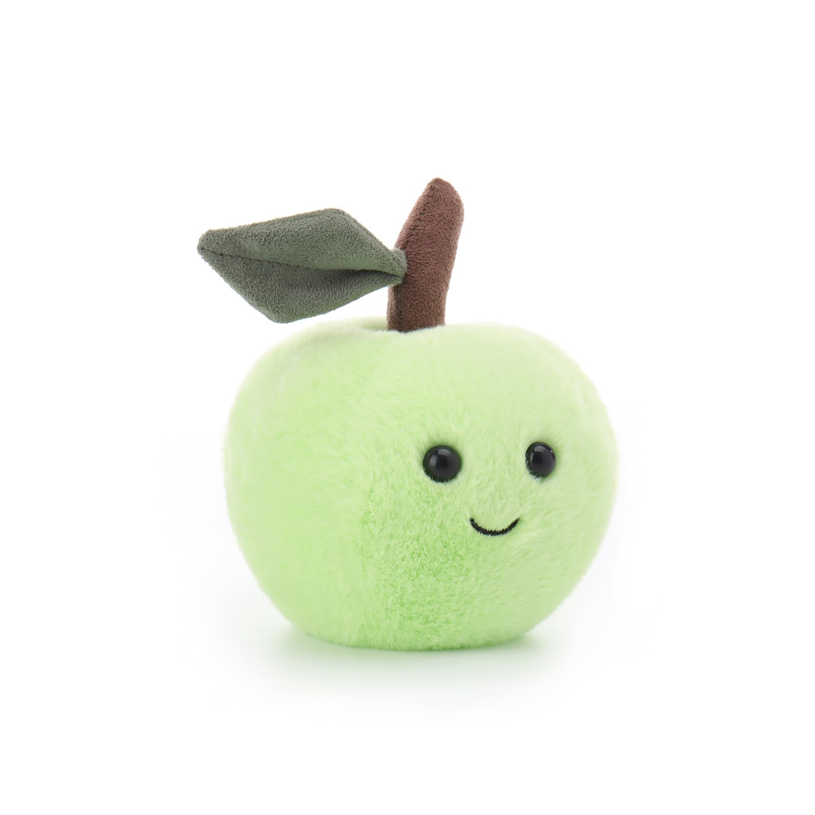 Apricot Lamb Sweet Green Apple Plushies Stuffed Animals for Kids Soft Cute Plush Toys for Baby Girl and Boy Fluffy Green Fruit 5 Inches - Image 3