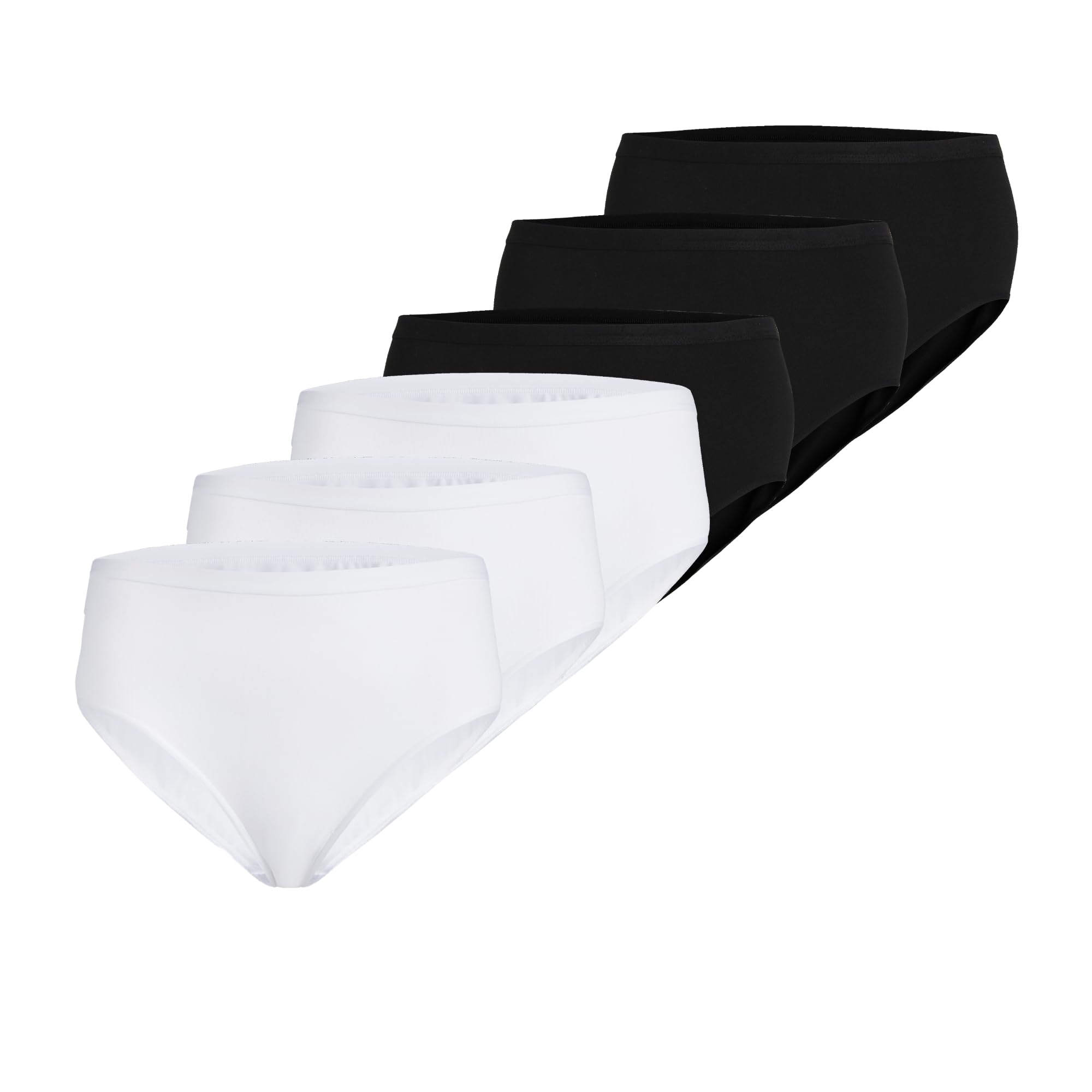 LIABEL Slip Donna in Cotone (Pacco da 6 e 12) Elasticizzato Mutande Midi T25, Certificato Oeko-Tex, Traspirante, Non Lascia segni