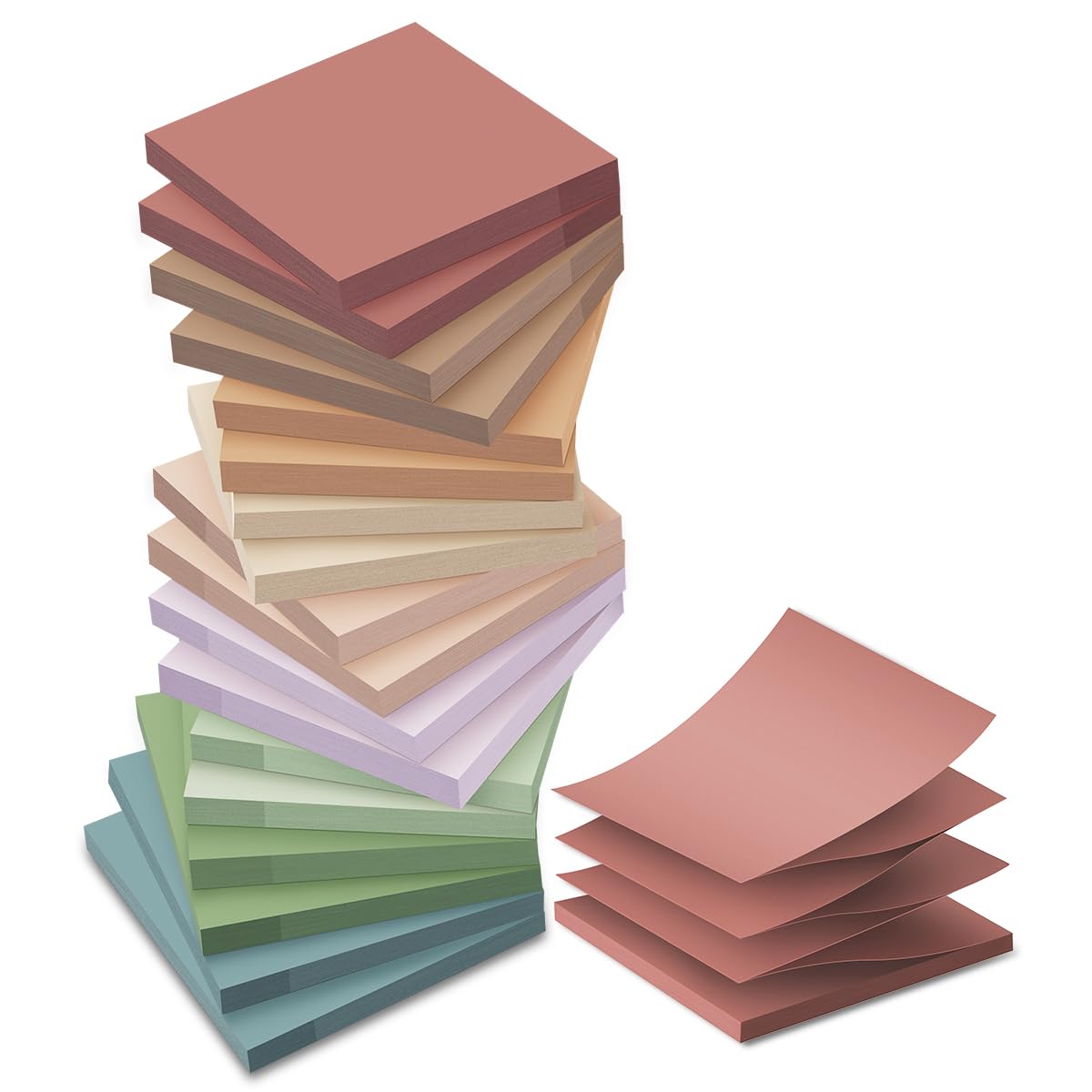 (18 Pack) Pop Up Sticky Notes Refill,3x3 in Popup Notepads,Accordion Stickies Super Sticking Power,Office School Memo Note Pads Vintage Colors,Post on