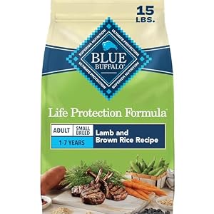 Blue Buffalo Life Protection Formula Lamb & Brown Rice Small Breed Adult Dry Dog Food, Supports Immunity with Antioxidant-Rich LifeSource Bits, Promotes Healthy Muscles, Skin & Coat Health, 15 lbs.