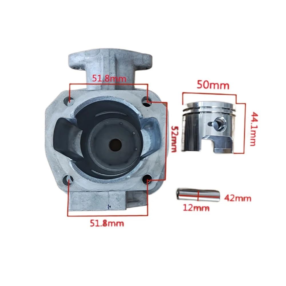 Kit de segments de Piston cylindre de 50mm, adapté aux pièces de rechange de moteur 1E50FW EC08 EC208 EC12 Pièces de rechange