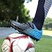 Skerxut Soccer Cleats, Kids Firm Ground Football Shoes, Boys Girls Athletic Outdoor (Black/Blue, Big Kid, 1, Numeric, US Footwear Size System, Medium)