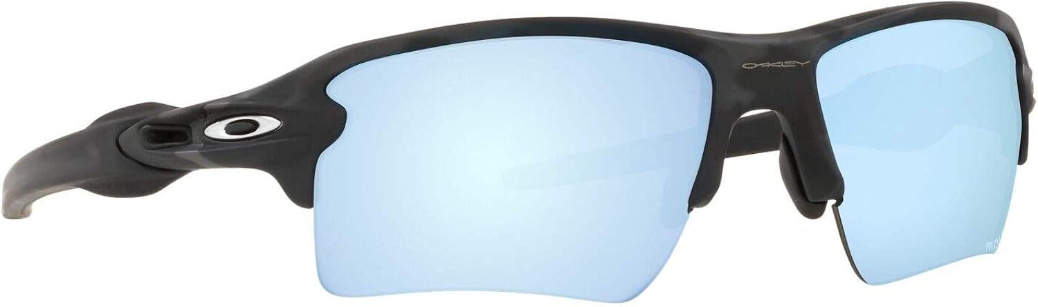 Oakley Men's Oo9188 Flak 2.0 XL Rectangular Sunglasses Matte Black Camo/Prizm Deep Water Polarized 59 Millimeters