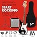 Fender Squier Debut Series Precision Bass Guitar Pack, Beginner Guitar Pack, 2-Year Warranty, Includes Rumble 15 Amplifier, Padded Gig Bag, Instrument Cable, and More, Black with Satin Urethane Finish