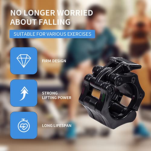 2 Pcs Barbell Collar 2 Inch Olympic Barbell Clamps Quick Release Lock Clips Dumbbell Buckle Weight Lifting Bar Clamp For Gym Fitness Exercise Body Building Workout Weightlifting Training (Black) #TOP5