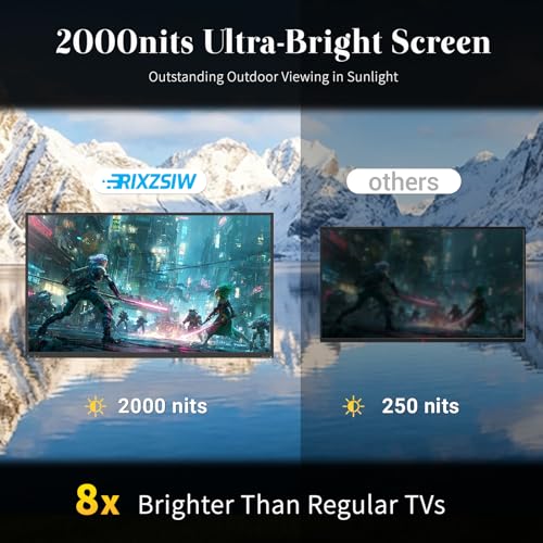 Image of 55 Inch Outdoor TV, 2000 Nits Ultra Bright 4K UHD Weatherproof Television, IP55 Waterproof Smart TV with WebOS 25, Outside TV for Backyard, Poolside, Deck & Patio