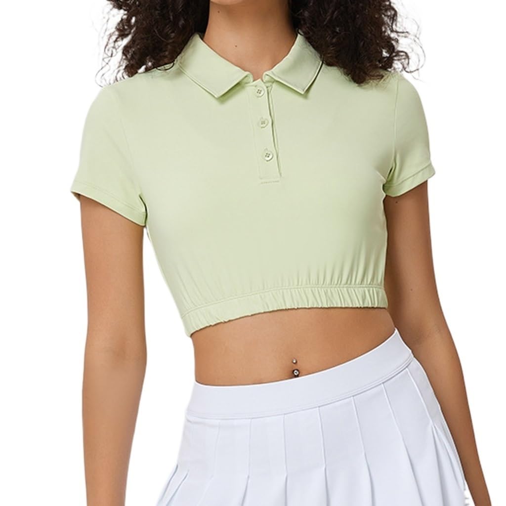 Polo de Golf para Mujer Ligero Wicking Quick Dry Camisa de Manga Corta Tops Casuales de Entrenamiento de Verano