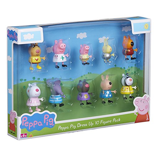 Peppa Pig 06668 Dress-Up 10-Figure Pack, Multicoloured, 4 X 5 X 5.5 cm