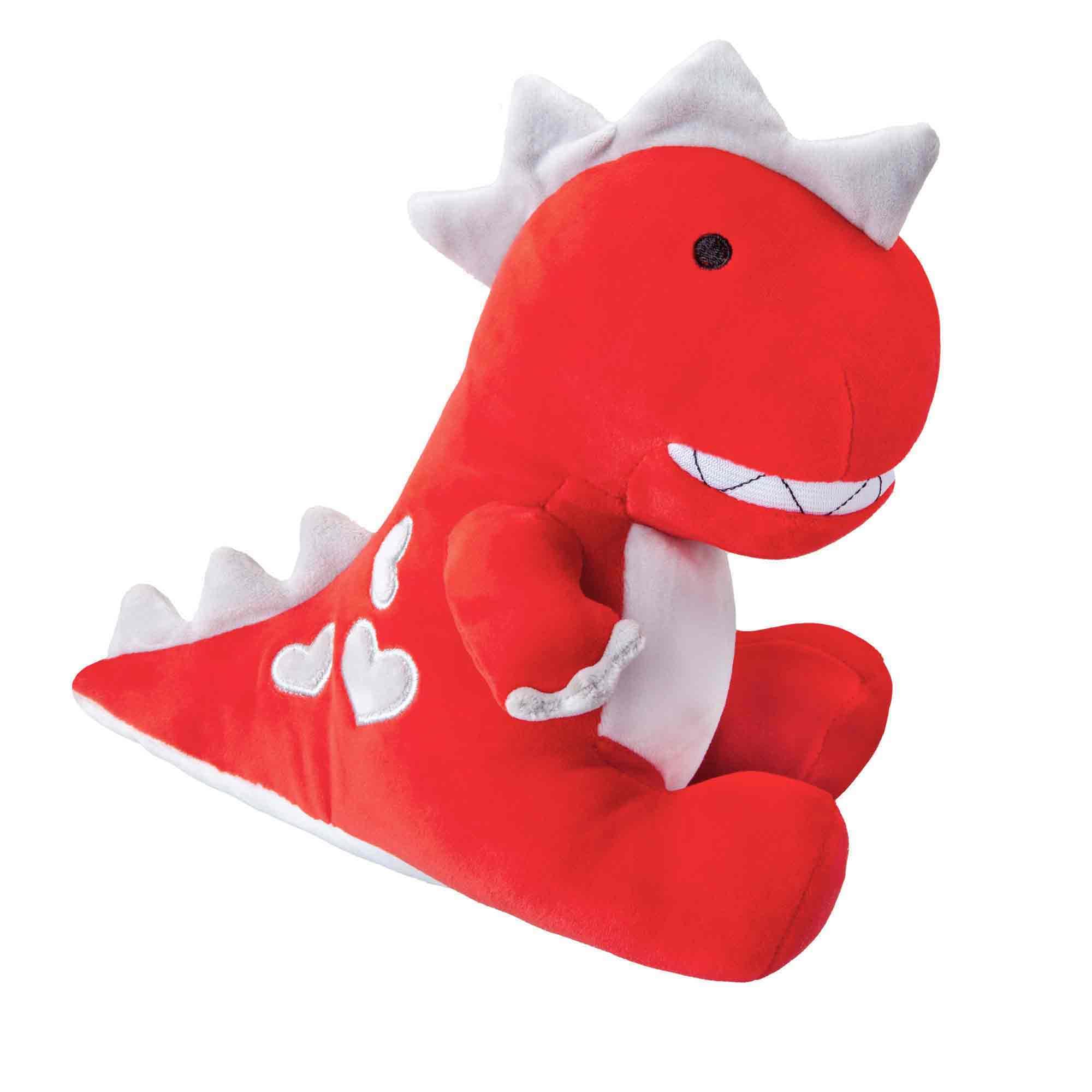 VFM - Valentines Soft Toy Dinosaur Red T Rex With Love Hearts - Plush Toy Dinosaur, Cute Stuffed Animal, Dino Plushie, Gifts for Birthday, Valentine's Day Christmas Red T Rex 30cm