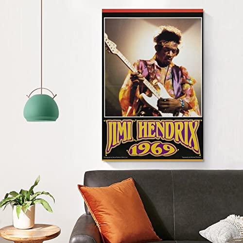 Flowerwine Jimi Singer Hendrix Poster Canvas Wall Art Room Decor Picture For Bedroom Office Bar And Dormitory 08X12Inch(20X30Cm) #TOP3