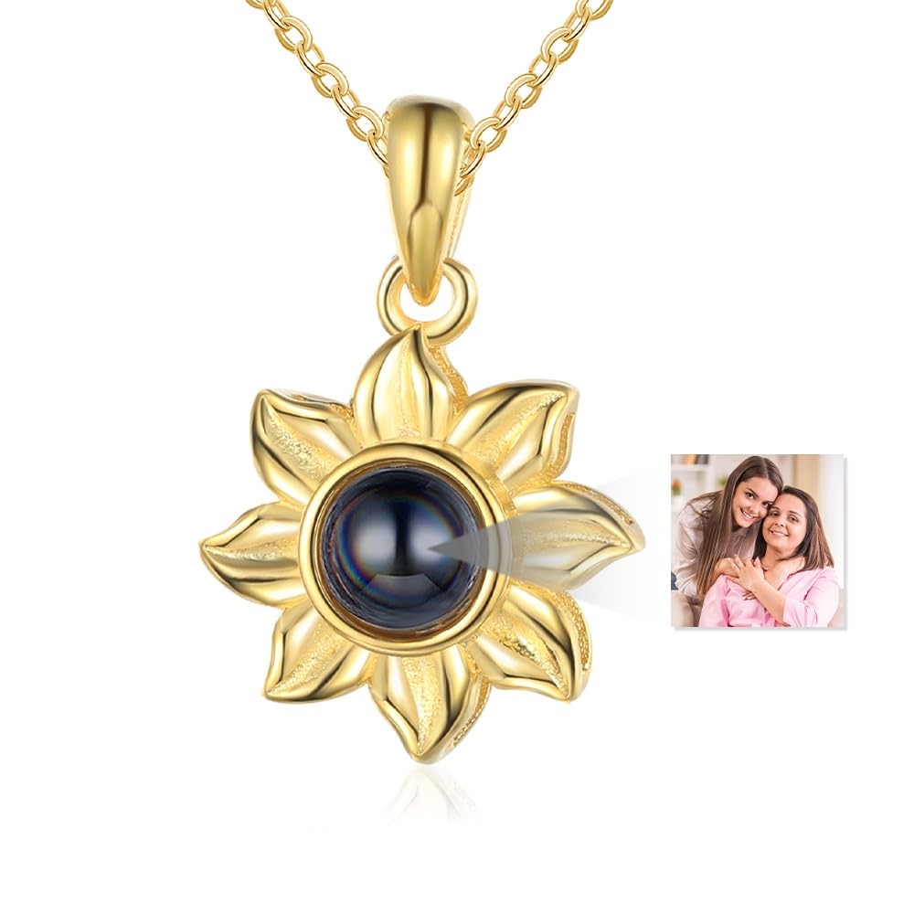 GlooracaCollares con Foto para Mujer Collar Personalizado con Foto dentro Collar de Proyeccion Collar Personalizado con Foto para Mujer Novia Mama Regalos de Cumpleaños
