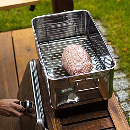 Foto von BROWIN® Edelstahl Tischräucher-Set mit Thermometer 330006 | rostfrei | Tischräucherofen | Fisch & mehr Grillen und Räuchern | Camping-Zubehör