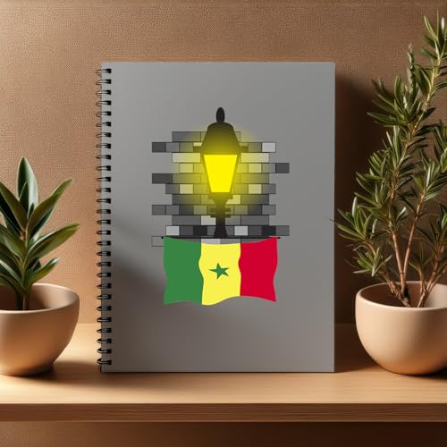 Carnet lampadaire du Sénégal A5 de qualité supérieure avec lignes