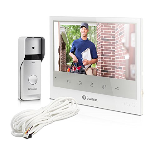 Swann SWADS-DP885C-US Expandable Intercom and Video Door Phone with 7” LCD Monitor, White