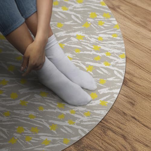 Tapis vinyle rond résistant à la rayure pour protéger le sol du salon - 5
