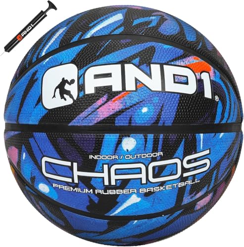Image of AND1 Chaos Rubber Basketball: (Deflated w /Pump Included), Official Regulation Size, Basketball w /Pump