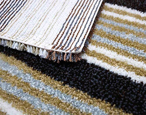 Image of THE HOME TALK Modern Polyester Area Rugs | Carpets for Living Room, Kitchen, Kid's Room, Bedroom | Microfiber Polyester Rugs | Shaggy Floor Carpet | Anti Skid Store (Brown, 50 x 150 cm)