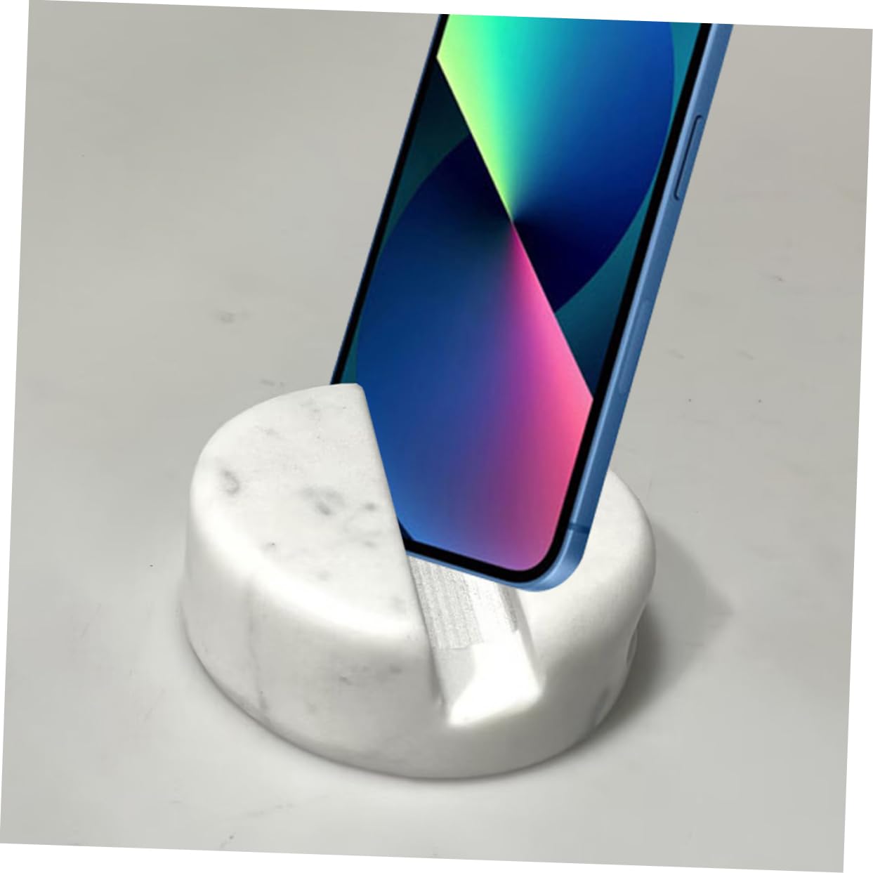 Supporto Telefono in Marmo per Scrivania, Portatile, Moderno | Base Solida, Design Semplice e Moderno, Struttura Robusta, Effetto Decorativo, Forma Compatta