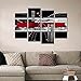 YPY Large Black Red Canvas Wall Art - 4 Panels Modern Abstract Picutre Set for Home Decoration - Contemporary Painting Artwork Ready to Hang Living Room Bedroom W48 x H36