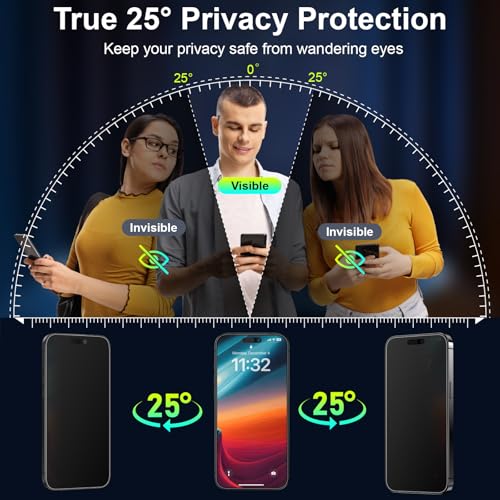 Image of Esanik for iPhone 17 Pro Max Matte Privacy Glass Screen Protector | 2 Pack,Anti-Glare & Anti-Spy,Anti-Reflection, Smooth as Silk, Military-Grade 9H Hardness,Flawless Fit Tray
