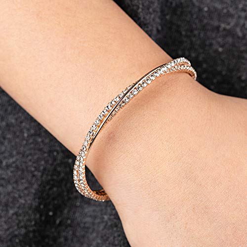 Idesign Rose Gold Bridesmaid Bracelets For Women Rhinestone Clear Crystal Dainty Bracelet Bangle Rose Gold Plated Sparkly Cute Bridesmaid Wedding Gifts Jewelry Birthday Party thumb #4