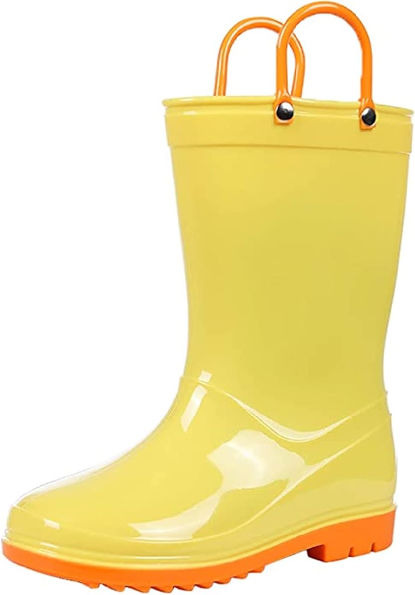 Colorxy Kids Rain Boots for Boys Girls Waterproof Toddler Rain Boots with Easy-On Handles