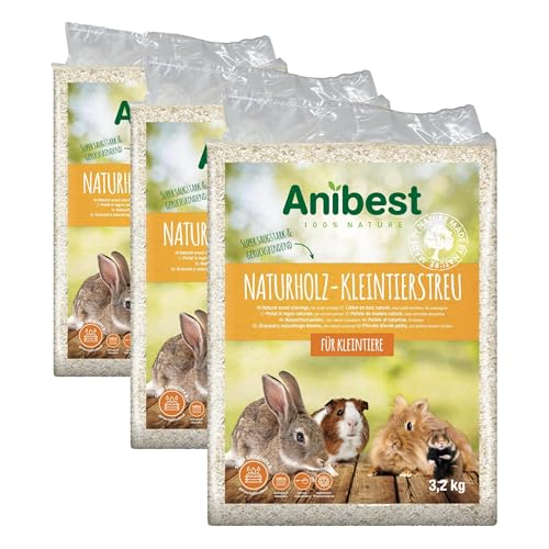 Anibest Copeaux de Bois pour Petits Animaux 3.2KG (Lot de 3)