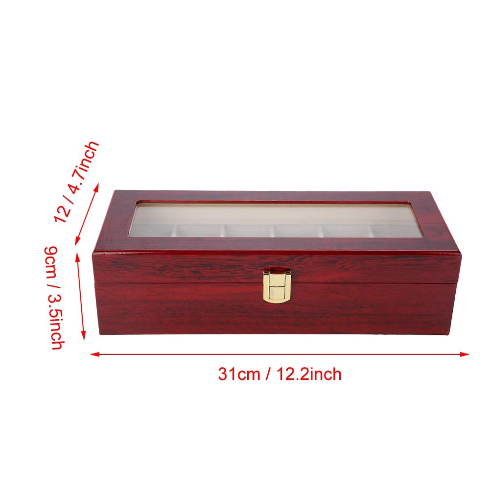 Dioche Watch Storage Case, 6 Slots Luxury Watch Case Display Organizer for Men and Women Watch Jewelry Large Holder Boxes - Image 4
