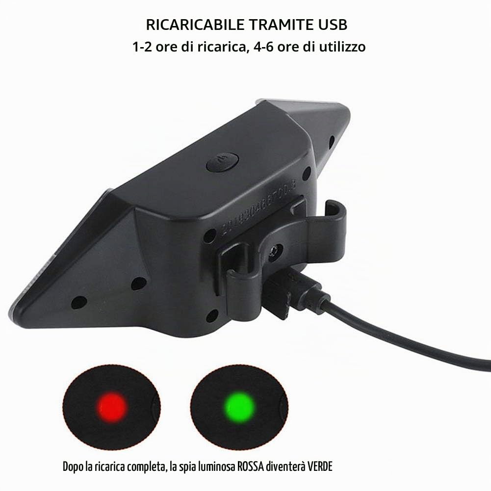 WASAGA Indicatore di direzione per Bici con Telecomando Wireless, Fanale Posteriore per Bicicletta con Segnale di svolta, 5 luci stroboscopiche