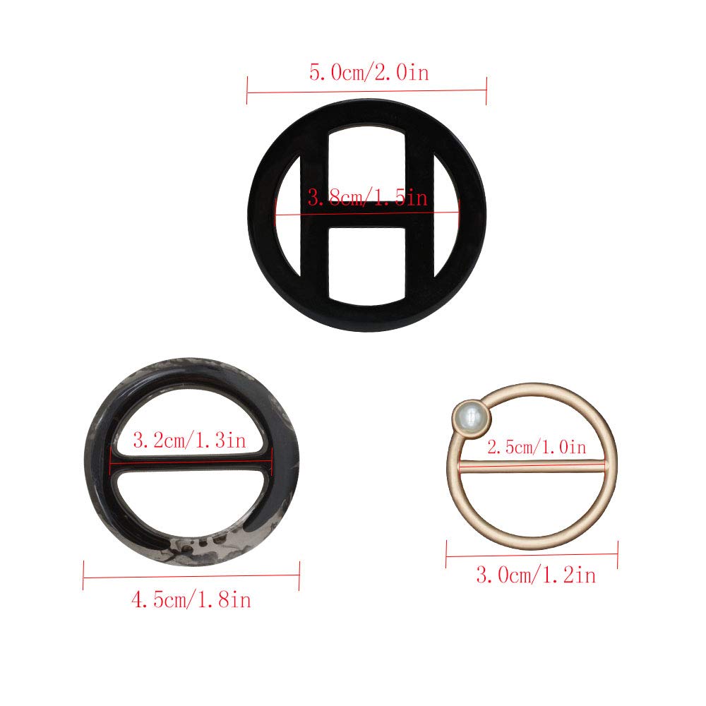 30pc Resina de plástico Metal camiseta Cinturón Ropa Clips Anillo Bufanda Hebilla Fiesta de Moda Colorida Decoración pañuelo para el cuello Perla