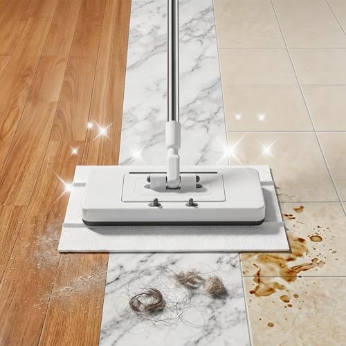 Image of Disposable Dry Sweeping Cloths for KZKR Push Clamp Mop,Compatible with Swiffer Sweeper - 60 Count, 8.6 inch x 11.8 inch Refill Pads for Floor Mopping, Dusting & Daily Cleaning (Mop Not Included)