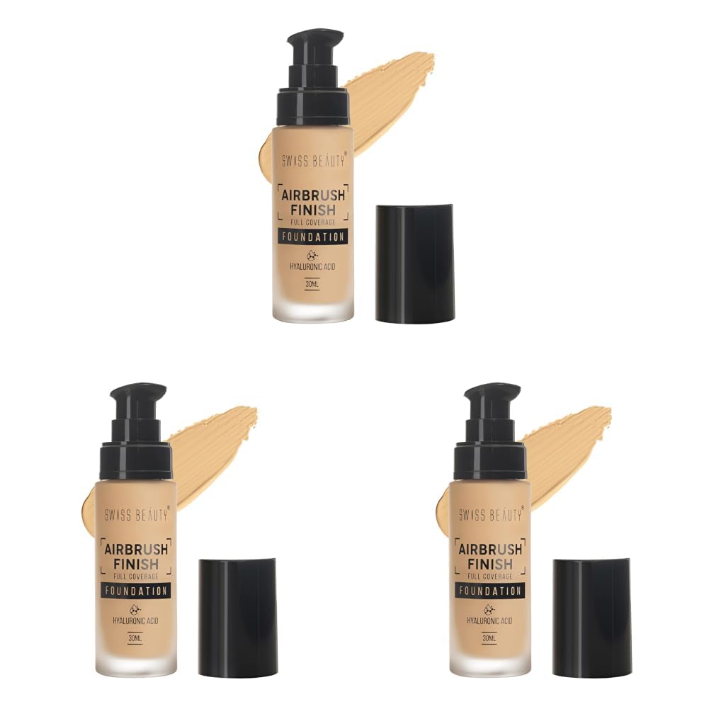 Swiss Beauty Airbrush Finish Full Coverage Foundation | Full Coverage Up To 8 Hours | Waterproof & Lightweight | Natural Matte Finish | Long-Lasting Wear | Enriched with Hyaluronic Acid | For All Skin Types | Dermatologically Tested | Shade- 02 Fair Ivory, 30ml-picture-11