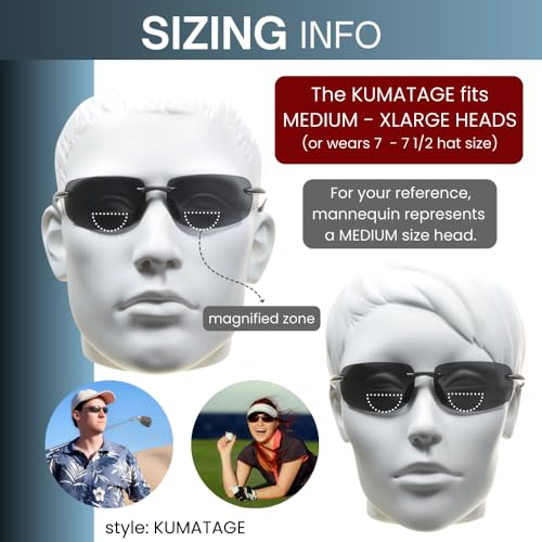 proSPORT Polarized Bifocal Sunglass Reader Men and Women. Durable and LightWeight Rimless Sporty Style3