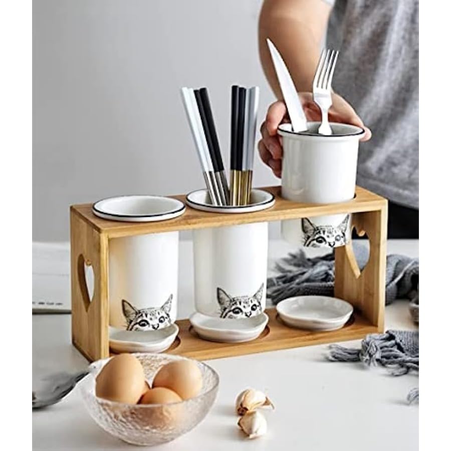 Support de baguettes et égouttoir pour rangement de couverts de cuisine