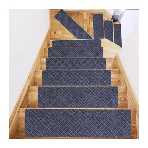 滑り止め階段マット,階段用カーペット, 屋内木製階段用階段カーペット踏板 8枚パック 再利用可能 マルチカラー(Color 20)