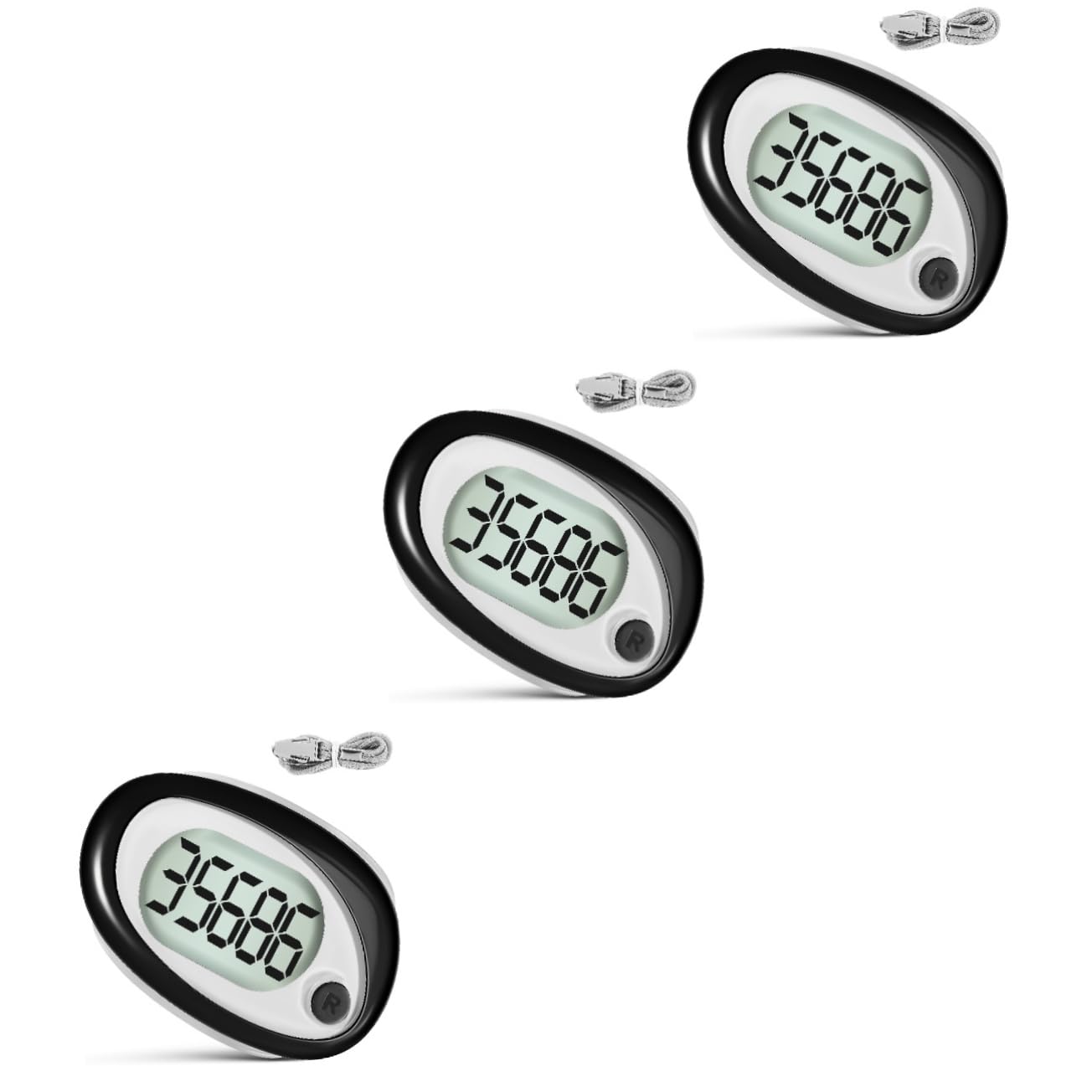WOONEKY 3stücke Step Counter Pedometer Clip Tragbarer Genauer Schrittzähler Für Outdoor-aktivitäten Für Senioren Und Fitness-enthusiasten Mit Lanyard