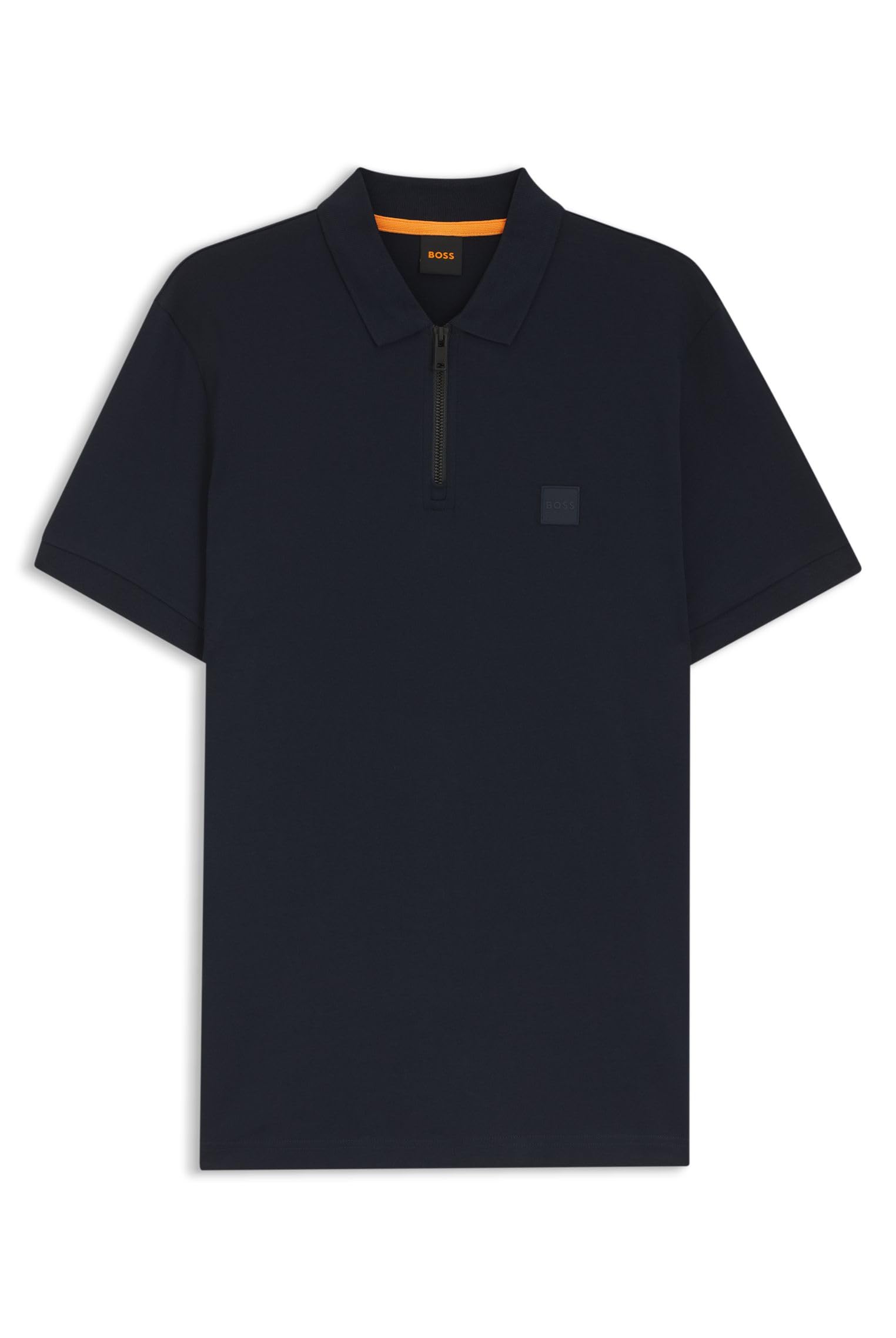 Boss Passerzip Zipped Polo Shirt - Dark Blue