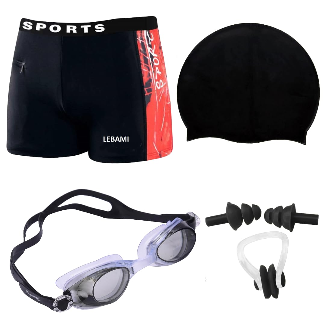 JMT Wear Men’s Swimming Costume Combo – Quick Dry Swim Trunks with Goggles, Swim Cap, Nose Clip and Earplugs for Beach, Pool & Water Sports-picture-26
