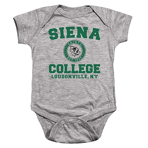 Siena College Official Circle Logo Unisex Infant Snap Suit for Baby,Athletic Heather, 6 Months