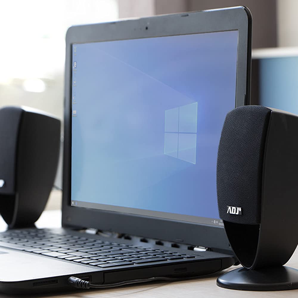 adj Slinky Set di Altoparlanti 2.0, Speaker Casse Stereo con Potenza 4W, Alimentate via USB, Jack da 3,5mm per PC, Tablet, Mac, Nero