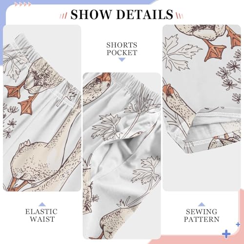 Goose Dandelion Boys Long Pants Soft Trousers Elastic Waist Kids Lounge Bottoms with Pockets S-XL4